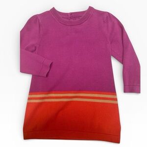 Baby Gap Colorblock Sweater Dress 18-24M Toddler Girl Pink Orange